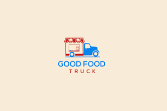 create modern fun future online bus sales logo