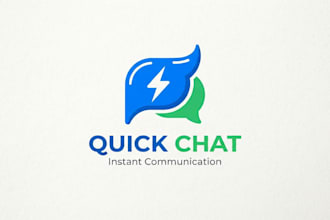 design a modern quick chat logo for your brand