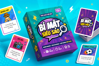 design card game, board game illustration, card mockup box, card game template