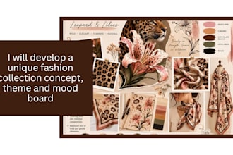 develop a unique fashion collection, concept, theme, and mood board