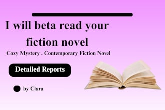 beta read your cozy mystery or contemporary fiction novel