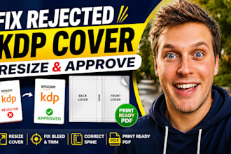 fix rejected KDP cover, resised paperback cover for amazon apporoval