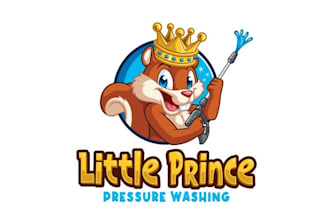 design a cartoonish pressure washing squirre logo
