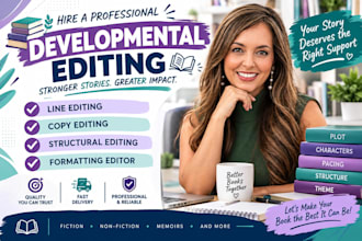 do professional developmental editing and book editing for your manuscript