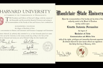 design university, college, high school transcript, diploma, and ged certificate