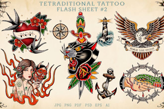 create awesome old school tattoo style design