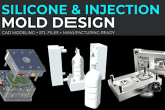 design plastic injection mold 3d cad model files dfm step 3d print manufacturing