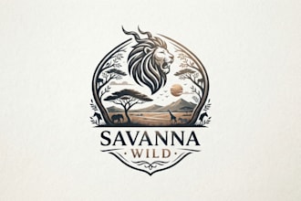 design a wild and elegant savanna logo