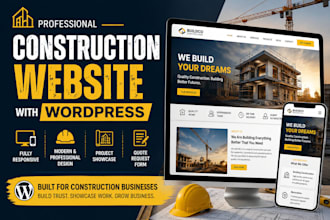 design a construction company website with wordpress with the best SEO, aeo, GEO