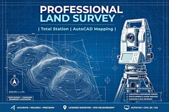 do land survey, total station survey, and autocad mapping