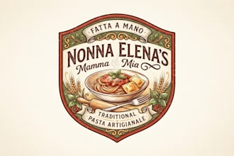 design a delicious and authentic pasta logo