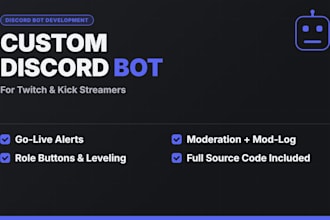 build a custom discord bot for your twitch or kick stream