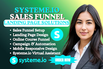 systeme io landing page sales funnel website setup and systeme io online course