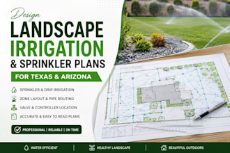 design landscape irrigation sprinkler plans for texas and arizona