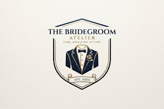 design an elegant bridegroom logo for your brand