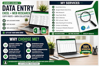do accurate data entry, excel data entry, web research and copy paste