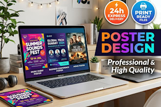create a professional modern luxury poster for your business