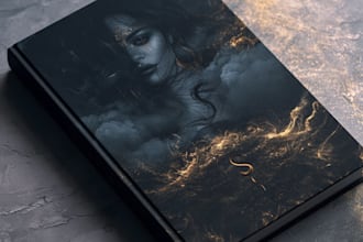 create cinematic dark fantasy book cover design