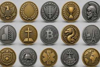 design a custom 3d coin medallion bas relief coin design nft printable stl