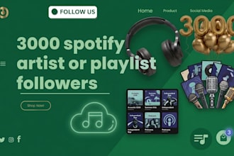 give you 1000 spotify artist or playlist followers