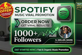 give you 1000 spotify artist or playlist followers