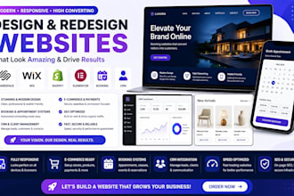 redesign squarespace wix shopify elementor booking and CRM websites