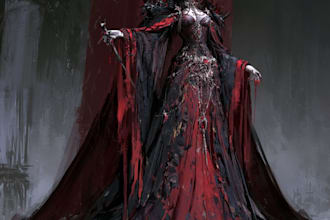 horror vampire lord queen character desing
