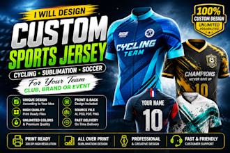 design custom cycling sublimation and soccer jersey