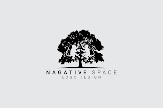 design a professional minimalist negative space  logo design