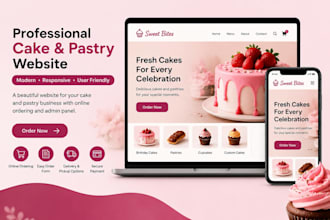 build a cake and pastry website with online ordering, admin