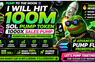 hit 100m sol pump token 1000x sales pumpfun solana promotion meme coin promotion