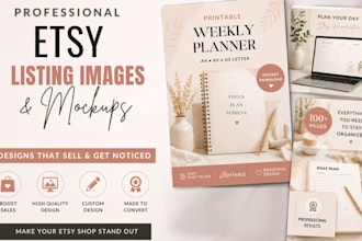 design etsy listing images, mockups and shop graphics