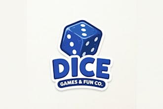 design a bold and playful dice logo for your brand