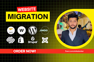 move migrate squarespace wordpress wix shopify website with same design and SEO