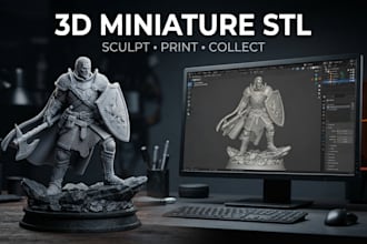 sculpt a high quality 3d miniature stl for printing and collectibles