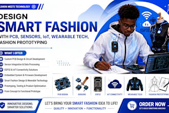 design smart fashion with pcb, sensors, iot, wearable tech, fashion prototyping