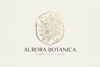 design an elegant bouquet logo for your brand