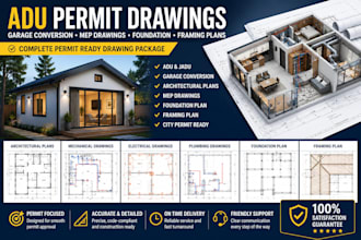 create professional adu permit drawings and architectural plans for approval