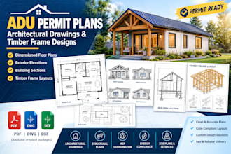 create adu permit plans, adu floor plans and timber frame designs