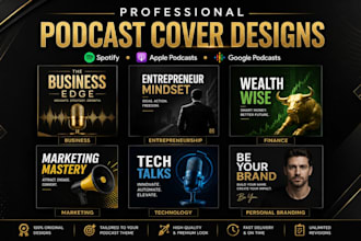 design professional podcast thumbnails and cover art