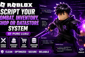 script your roblox combat inventory shop or datastore system in pure luau