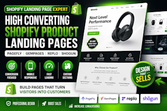 shopify pagefly gempages shopify product page product landing page replo shogun