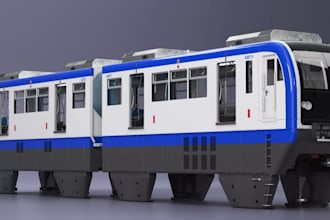optimized train model for video game,ue5 ready model, modify 3d bus, web app glb
