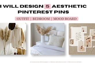 design 5 viral aesthetic pinterest pins in canva