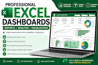 create professional excel dashboards, reports and data visualisations