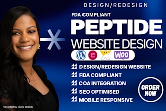 peptide website design, fda compliant website, biotech website, research website