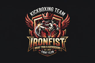 design a powerful kickboxing logo for your team