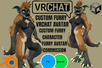 custom furry vrchat avatar custom furry character vrc avatar anthro 3d model