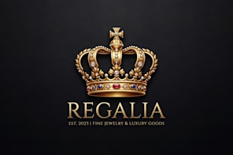 design a luxurious golden crown logo for your brand