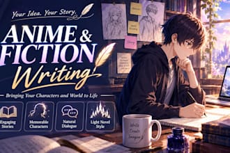 s write engaging anime inspired fiction and character driven stories